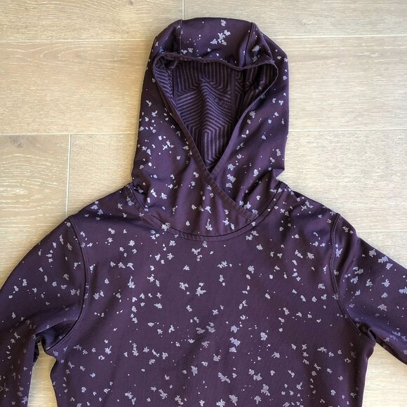 Under Armour Coldgear Fitted Running Long Sleeve Hoodie Top in Maroon Size S - Picture 5 of 14